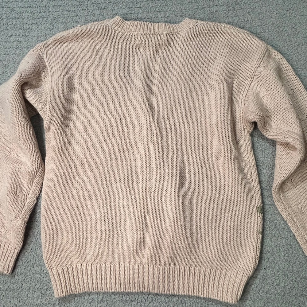 1990s Ashley Cardigan VTG Floral Hand Knit PM Pink Grandmacore Coquette Cottage - Picture 13 of 13